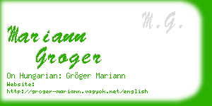 mariann groger business card